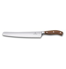 Нож кухонный Victorinox Grand Maitre Wood (7.7430.26G) кованый универсальный для хлеба лезв.260мм серрейт. заточка коричневый