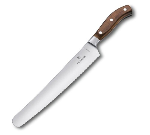 Нож кухонный Victorinox Grand Maitre Wood (7.7430.26G) кованый универсальный для хлеба лезв.260мм серрейт. заточка коричневый Нож кухонный Victorinox Grand Maitre Wood (7.7430.26G) кованый универсальный для хлеба лезв.260мм серрейт. заточка коричневый