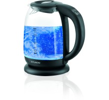 Чайник электрический Hyundai HYK-S3809 1.7л. 2200Вт черный корпус: стекло/пластик