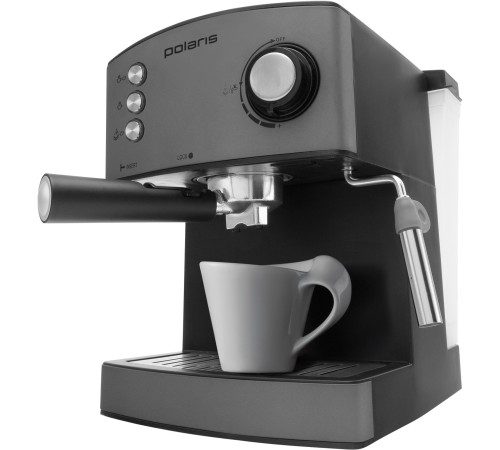 Кофеварка рожковая Polaris Adore Crema PCM 1527E 850Вт серый/черный