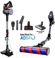 Пылесос Polaris PVCS 7090 HandStick PRO Aqua 450Вт жемчужный/серый