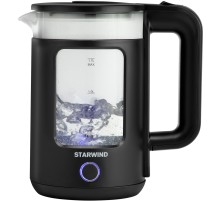 Чайник электрический Starwind SKG1053 1.7л. 1800Вт черный корпус: стекло