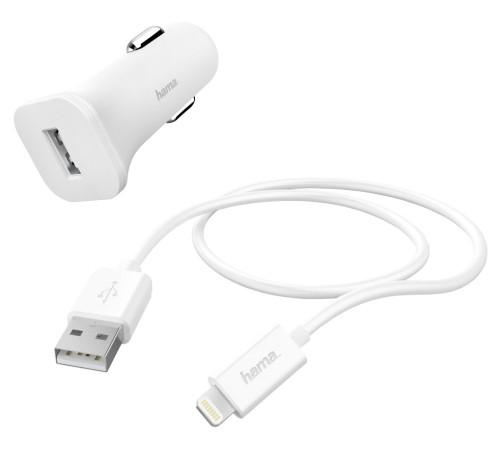 Автомобильное зар./устр. Hama H-183291 1A для Apple белый (00183291) Автомобильное зар./устр. Hama H-183291 1A для Apple белый (00183291)