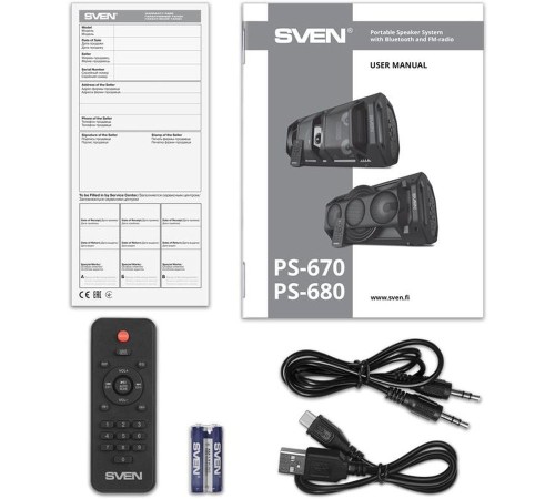 Колонка порт. Sven AC PS-680 черный 65W 1.0 BT 4400mAh (SV-020187) Колонка порт. Sven AC PS-680 черный 65W 1.0 BT 4400mAh (SV-020187)