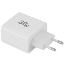 Сетевое зар./устр. Digma DGW3D 30W 3A (PD+QC) USB-C/USB-A универсальное белый (DGW3D0F110WH)