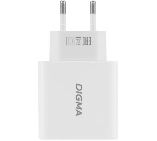 Сетевое зар./устр. Digma DGW3D 30W 3A (PD+QC) USB-C/USB-A универсальное белый (DGW3D0F110WH) Сетевое зар./устр. Digma DGW3D 30W 3A (PD+QC) USB-C/USB-A универсальное белый (DGW3D0F110WH)