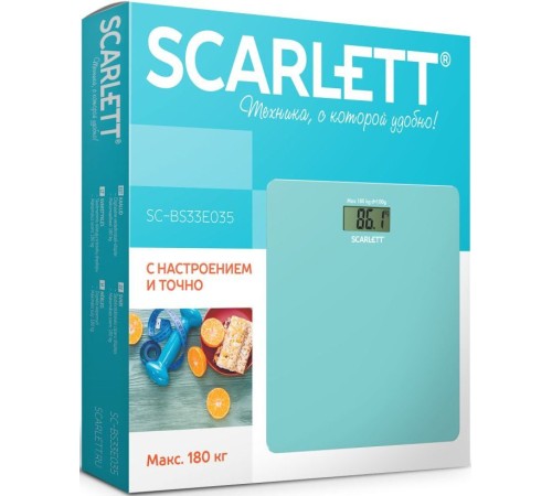 Весы напольные электронные Scarlett SC-BS33E035 макс.180кг голубой Весы напольные электронные Scarlett SC-BS33E035 макс.180кг голубой