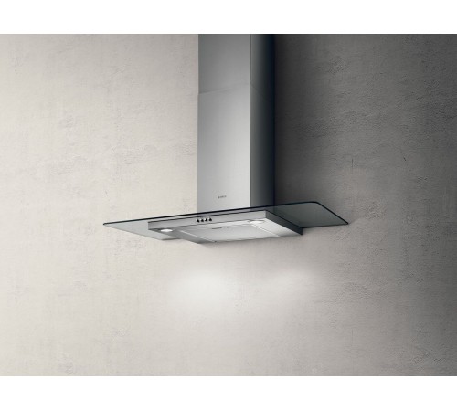 Вытяжка каминная Elica Flat Glass IX/A/90 нержавеющая сталь управление: кнопочное (1 мотор)