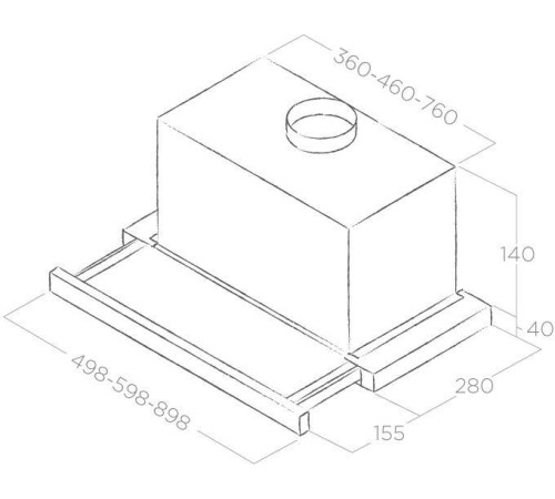 Вытяжка встраиваемая Elica Elite 14 Lux GRVT/A/90 серебристый/стекло черное управление: кнопочное (1 мотор)