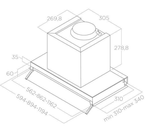 Вытяжка встраиваемая Elica Boxin IX/A/120 серебристый управление: поворотные переключатели (1 мотор)