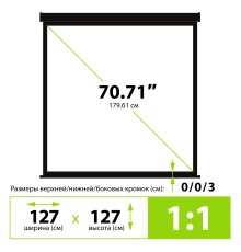 Экран Cactus 127x127см Wallscreen CS-PSW-127X127-BK 1:1 настенно-потолочный рулонный черный