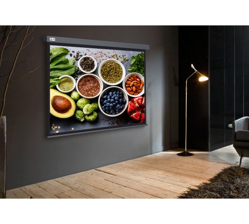 Экран Cactus 150x150см Wallscreen CS-PSW-150X150-SG 1:1 настенно-потолочный рулонный серый