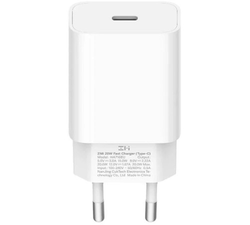 Сетевое зар./устр. ZMI HA716 20W 3A (PD+QC) USB Type-C универсальное белый (HA716 WHITE) Сетевое зар./устр. ZMI HA716 20W 3A (PD+QC) USB Type-C универсальное белый (HA716 WHITE)