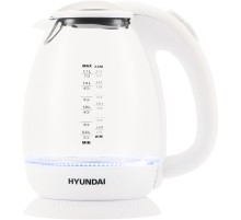 Чайник электрический Hyundai HYK-G3805 1.7л. 2200Вт белый/прозрачный корпус: стекло