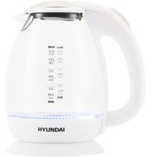 Чайник электрический Hyundai HYK-G3805 1.7л. 2200Вт белый/прозрачный корпус: стекло