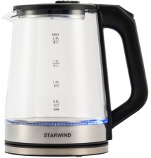 Чайник электрический Starwind SKG5778 2л. 2000Вт черный/прозрачный корпус: стекло