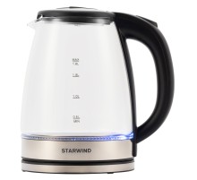 Чайник электрический Starwind SKG4777 1.8л. 2000Вт черный/прозрачный корпус: стекло