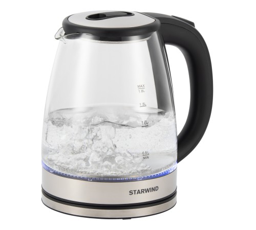 Чайник электрический Starwind SKG4777 1.8л. 2000Вт черный/прозрачный корпус: стекло Чайник электрический Starwind SKG4777 1.8л. 2000Вт черный/прозрачный корпус: стекло