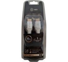 Кабель аудио-видео Cactus CS-HDMI.2.1-1 HDMI (m)/HDMI (m) 1м. позолоч.конт. серебристый