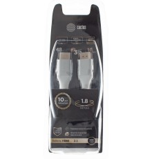 Кабель аудио-видео Cactus CS-HDMI.2.1-1.8 HDMI (m)/HDMI (m) 1.8м. позолоч.конт. серебристый