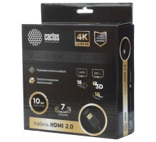 Кабель аудио-видео Cactus CS-HDMI.2-7 HDMI (m)/HDMI (m) 7м. позолоч.конт. черный