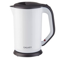 Чайник электрический Galaxy GL 0318 1.7л. 2000Вт белый/черный корпус: металл/пластик (ГЛ0318БЕЛ)