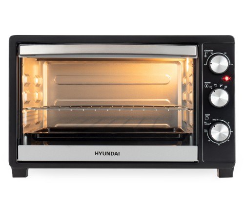 Мини-печь Hyundai MIO-HY074 30л. 1500Вт серебристый/черный Мини-печь Hyundai MIO-HY074 30л. 1500Вт серебристый/черный