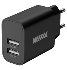 Сетевое зар./устр. Wiiix UNN-1-2-04-B 5W 2.4A USB Type-C универсальное черный