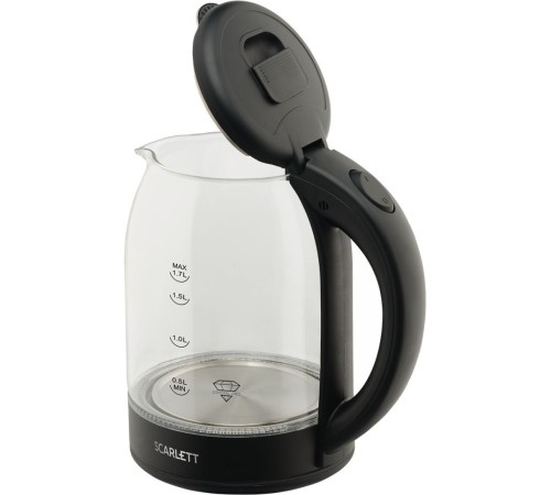 Чайник электрический Scarlett SC-EK27G90 1.7л. 1800Вт черный корпус: стекло Чайник электрический Scarlett SC-EK27G90 1.7л. 1800Вт черный корпус: стекло
