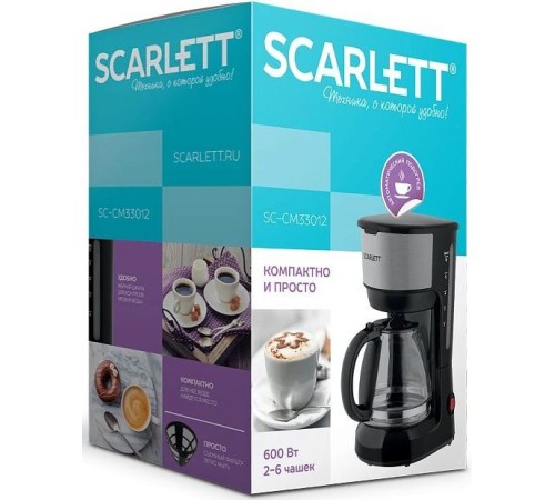 Кофеварка капельная Scarlett SC-CM33012 600Вт черный Кофеварка капельная Scarlett SC-CM33012 600Вт черный
