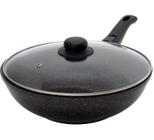 Сковорода ВОК (WOK) Starwind Chef Induction SW-CHI4028W круглая 28см покрытие: Pfluon ручка съемная (с крышкой) черный