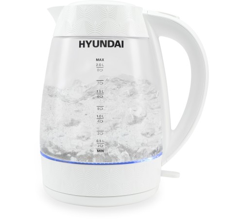 Чайник электрический Hyundai HYK-G4506 2л. 2200Вт белый корпус: стекло/пластик Чайник электрический Hyundai HYK-G4506 2л. 2200Вт белый корпус: стекло/пластик