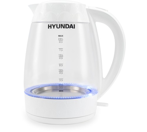 Чайник электрический Hyundai HYK-G4506 2л. 2200Вт белый корпус: стекло/пластик Чайник электрический Hyundai HYK-G4506 2л. 2200Вт белый корпус: стекло/пластик