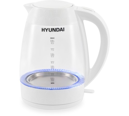 Чайник электрический Hyundai HYK-G4506 2л. 2200Вт белый корпус: стекло/пластик Чайник электрический Hyundai HYK-G4506 2л. 2200Вт белый корпус: стекло/пластик