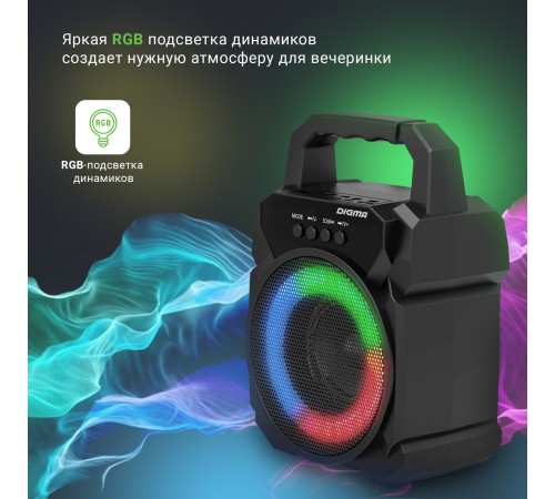 Колонка порт. Digma D-PS1500 черный 10W 1.0 BT 10м 500mAh (SP1500B) Колонка порт. Digma D-PS1500 черный 10W 1.0 BT 10м 500mAh (SP1500B)