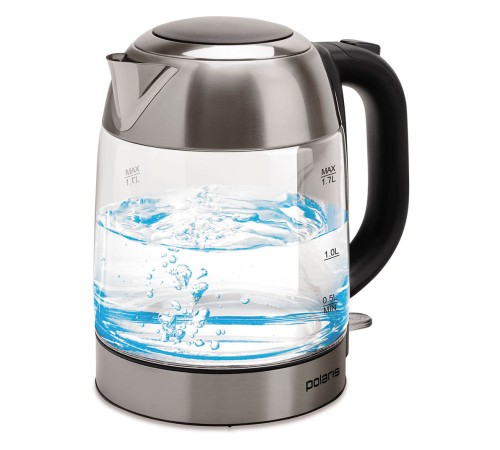 Чайник электрический Polaris PWK 1791CGL 1.7л. 2200Вт серебристый матовый корпус: стекло
