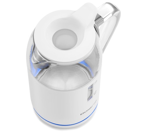 Чайник электрический Polaris PWK 1563CGL 1.5л. 2200Вт белый/прозрачный корпус: стекло/пластик
