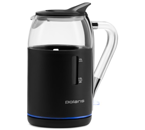 Чайник электрический Polaris PWK 1563CGL 1.5л. 2200Вт черный/прозрачный корпус: стекло/пластик