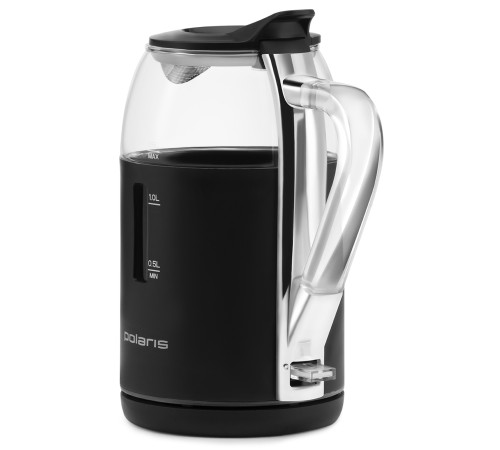 Чайник электрический Polaris PWK 1563CGL 1.5л. 2200Вт черный/прозрачный корпус: стекло/пластик
