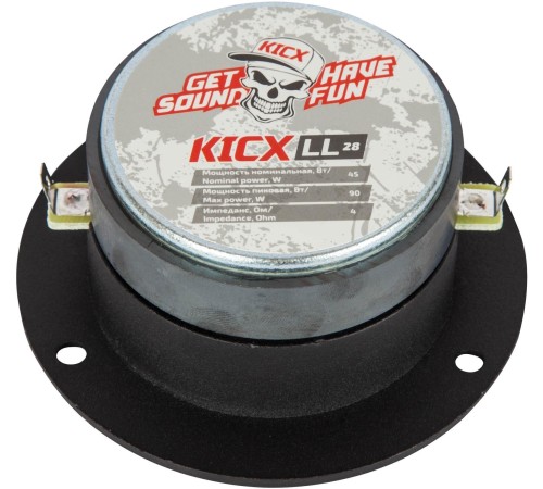 Колонки автомобильные Kicx LL 28 (без решетки) 90Вт 104дБ 4Ом 2.5см (1дюйм) (ком.:1кол.) твитер Колонки автомобильные Kicx LL 28 (без решетки) 90Вт 104дБ 4Ом 2.5см (1дюйм) (ком.:1кол.) твитер