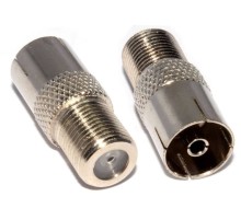 Адаптер антенный Premier 4-624/2 Coax (f)/F-TV(f) серебристый (уп.:2шт)