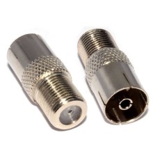 Адаптер антенный Premier 4-624/2 Coax (f)/F-TV(f) серебристый (уп.:2шт)