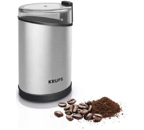 Кофемолка Krups GX204D10 200Вт сист.помол.:ротац.нож вместим.:85гр серебристый/черный Кофемолка Krups GX204D10 200Вт сист.помол.:ротац.нож вместим.:85гр серебристый/черный