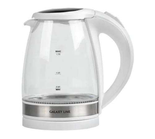 Чайник электрический Galaxy Line GL 0560 1.7л. 2200Вт белый/серебристый корпус: стекло/металл/пластик (ГЛ0560ЛБЕЛ) Чайник электрический Galaxy Line GL 0560 1.7л. 2200Вт белый/серебристый корпус: стекло/металл/пластик (ГЛ0560ЛБЕЛ)