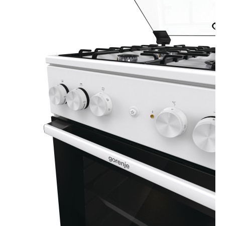 Плита Комбинированная Gorenje GK5A21WH белый/черный (стеклянная крышка) реш.сталь