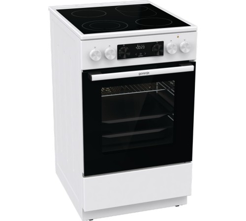 Плита Электрическая Gorenje GECS5C70WA белый/черный стеклокерамика (без крышки)