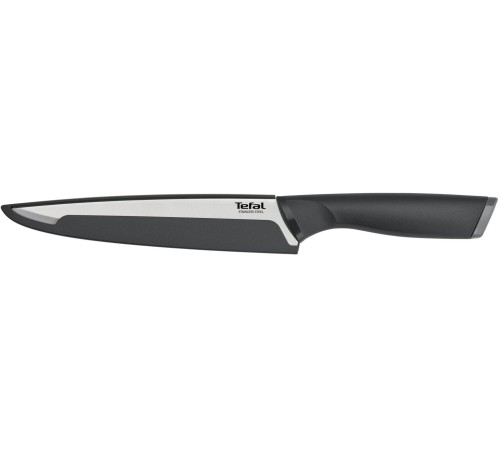 Нож кухонный Tefal K2213704 (2100121731) стальной универсальный лезв.200мм прямая заточка серебристый/черный пласт.коробка Нож кухонный Tefal K2213704 (2100121731) стальной универсальный лезв.200мм прямая заточка серебристый/черный пласт.коробка
