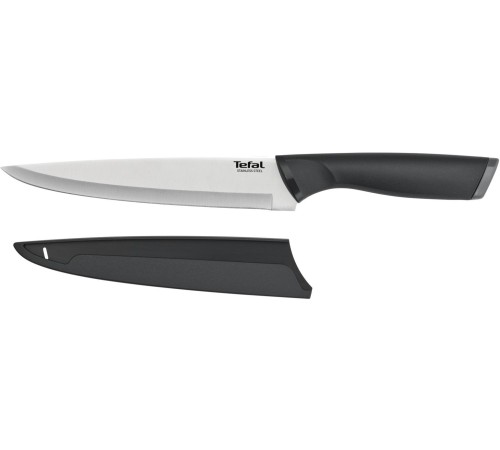Нож кухонный Tefal K2213704 (2100121731) стальной универсальный лезв.200мм прямая заточка серебристый/черный пласт.коробка Нож кухонный Tefal K2213704 (2100121731) стальной универсальный лезв.200мм прямая заточка серебристый/черный пласт.коробка