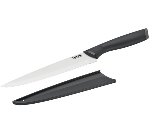 Нож кухонный Tefal K2213704 (2100121731) стальной универсальный лезв.200мм прямая заточка серебристый/черный пласт.коробка Нож кухонный Tefal K2213704 (2100121731) стальной универсальный лезв.200мм прямая заточка серебристый/черный пласт.коробка