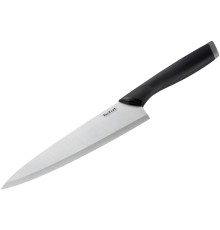 Нож кухонный Tefal K2213204 (2100121737) стальной универсальный лезв.200мм прямая заточка серебристый/черный пласт.коробка